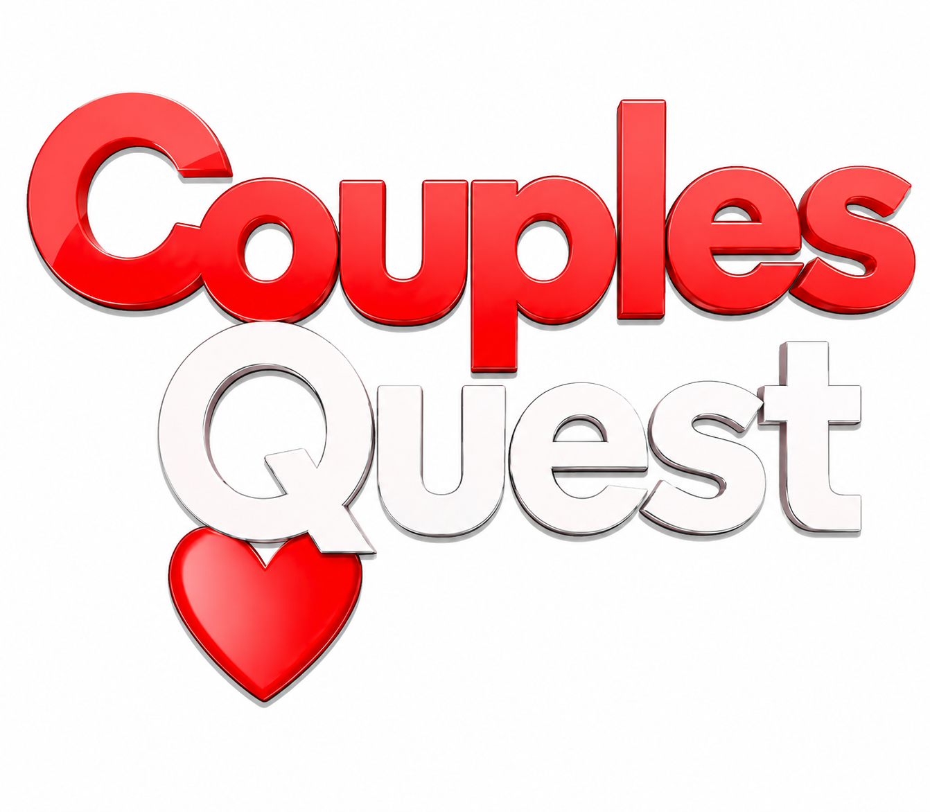 Couples Quest wordmark on a warm transparent brand panel.