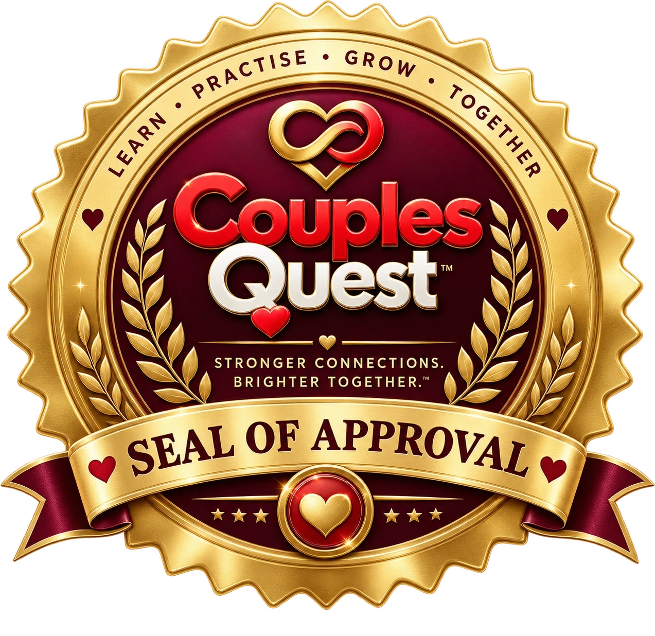 Couples Quest gold signature seal.